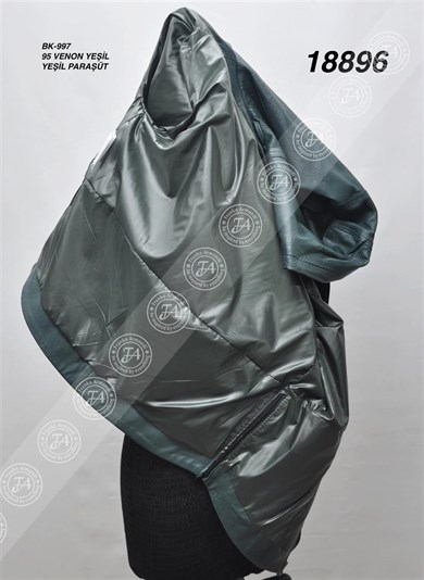 Bayan Gerçek Deri Spor Ceket Kapşonlu Oversize Yeşil BK-997-18896 FA2